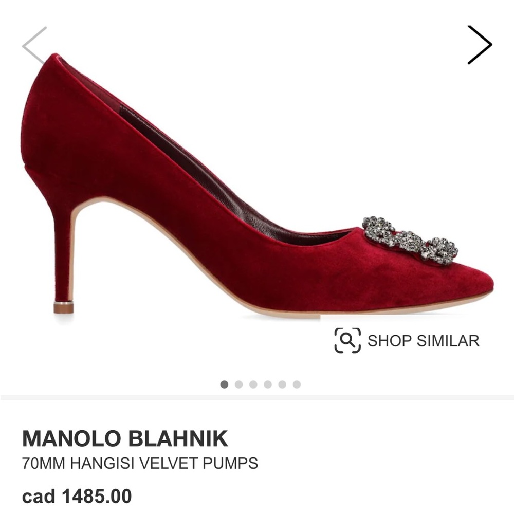 Manolo Blahnik Hangisi velvet 70 mm size 38.5